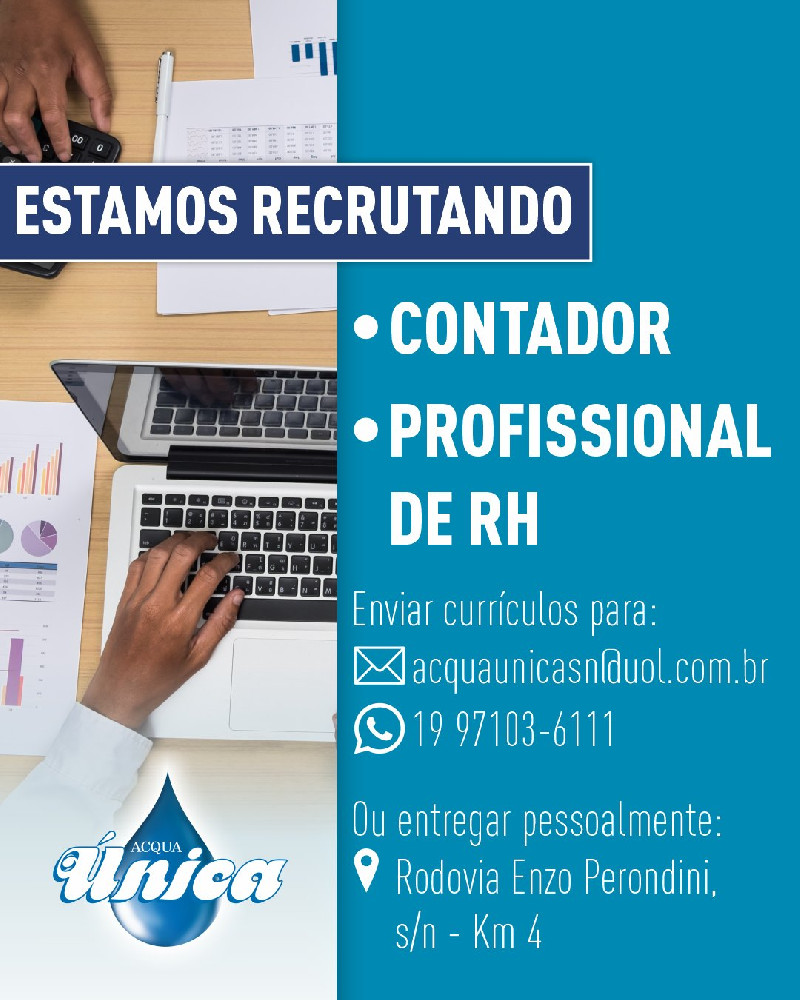 Estamos recrutando profissionais